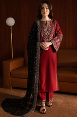 Zara Shahjahan - Winter 3PC Dhanak Embroidered Suit - BFB0454