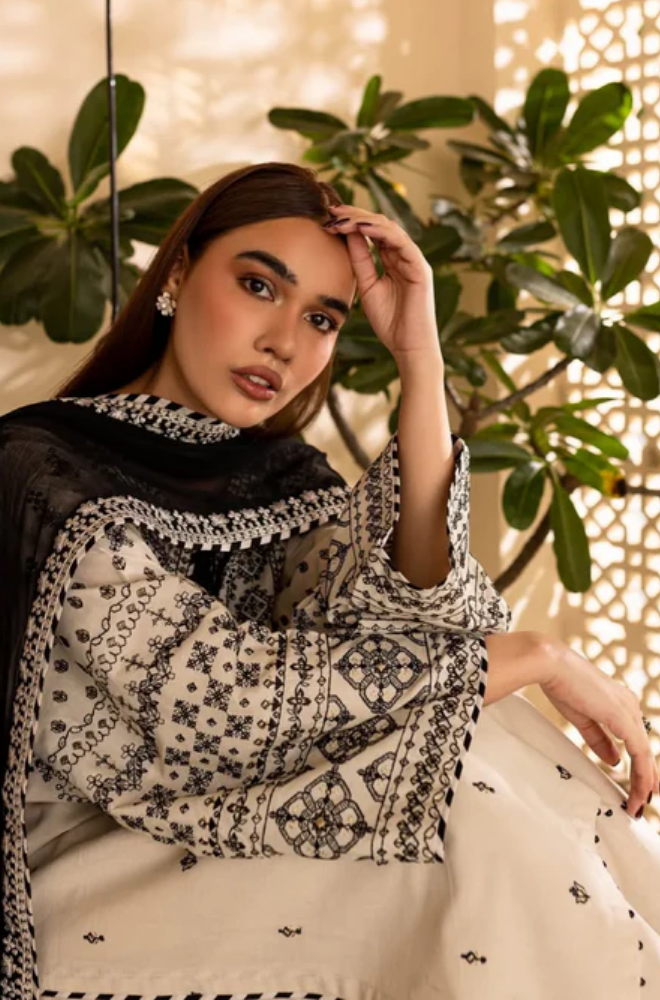 Nishat - 3PC Lawn ChickenKari Embroidered Suit- BFB0275