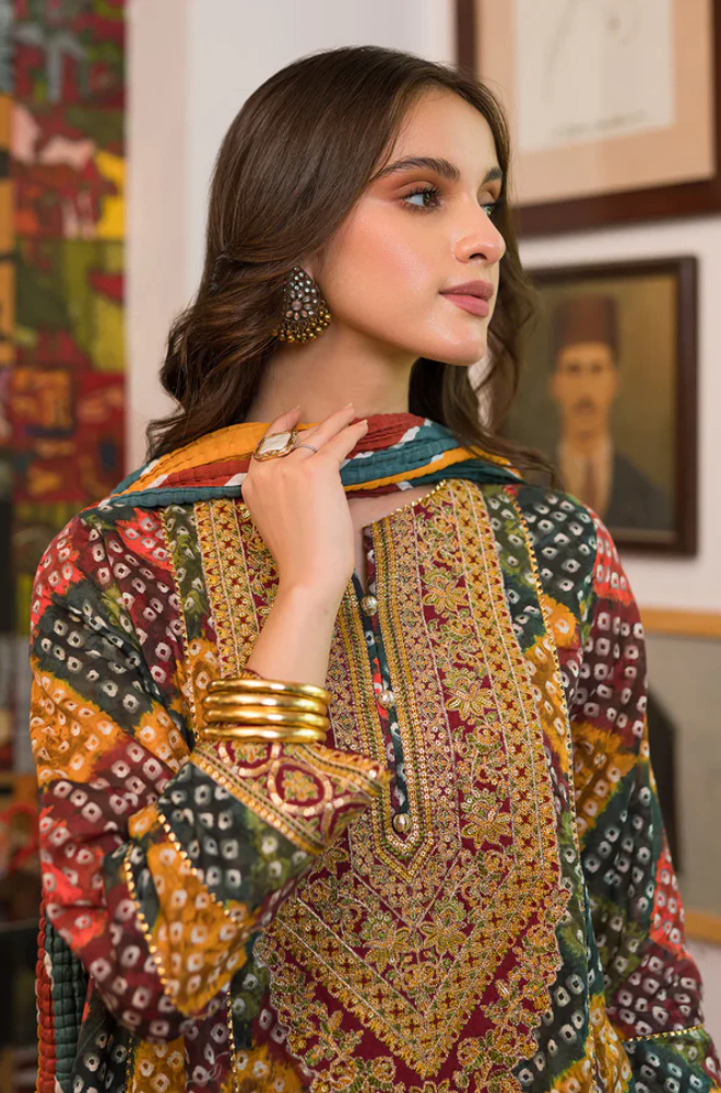 Sapphire - 3PC Lawn Digital Print Dress - BFU0081