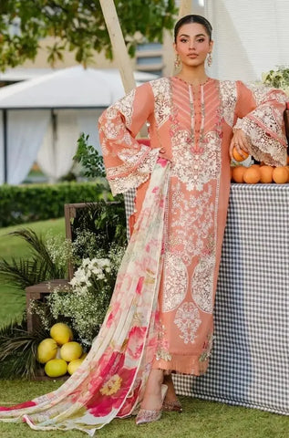 ELAF - 3PC Summer Lawn Chikankari Embroidered Shirt with Chiffon Embroidered Dupatta and Trouser - BFB0783