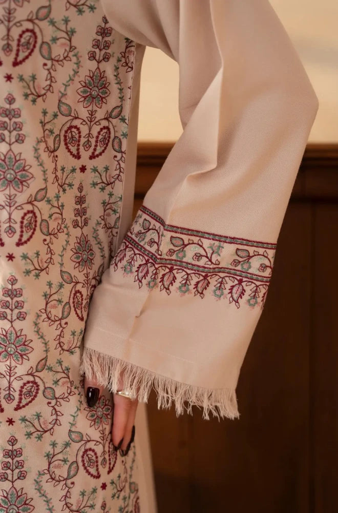 Lazuli - 3PC Unstitched Dhanak Embroidered Shirt with Dhanak Embroidered Shawl and Embroidered Trouser - BFB01157