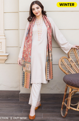 Asling - Winter 3PC Dhanak Embroidered Suit - BFB0411
