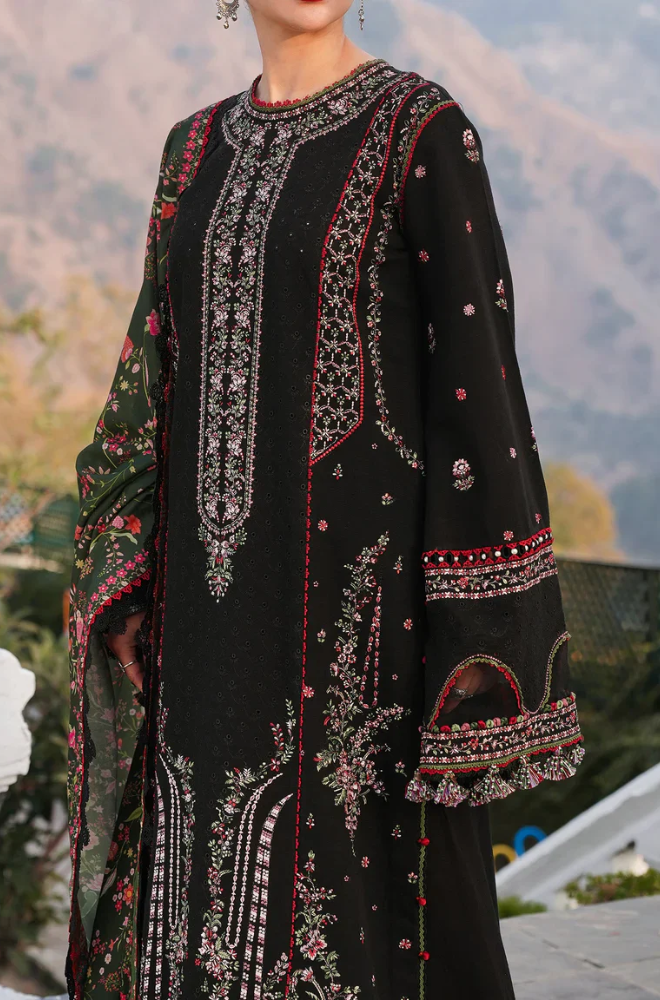 Hussain Rehar - Winter 3PC Dhanak Embroidered Suit - BFB0437
