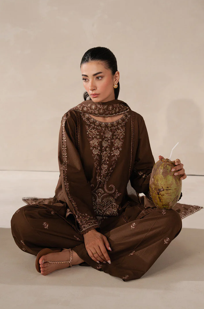 BEECHTREE - Winter 3PC Dhanak Embroidered Suit - BFB0482