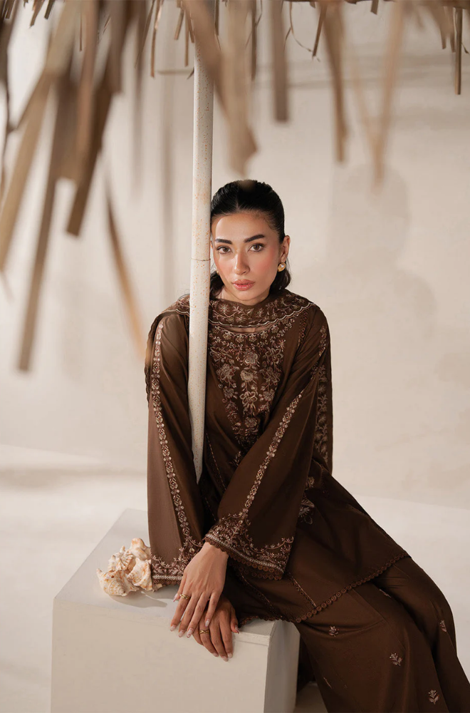 BEECHTREE - Winter 3PC Dhanak Embroidered Suit - BFB0482