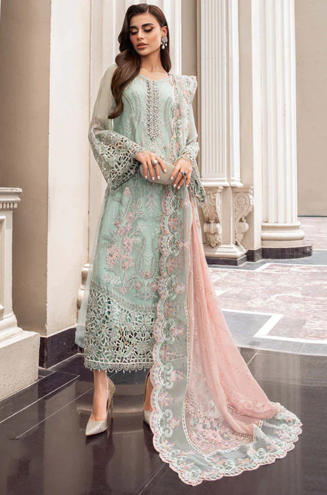 Maria.B - 3PC Organza Embroidered Suit - BFS0028