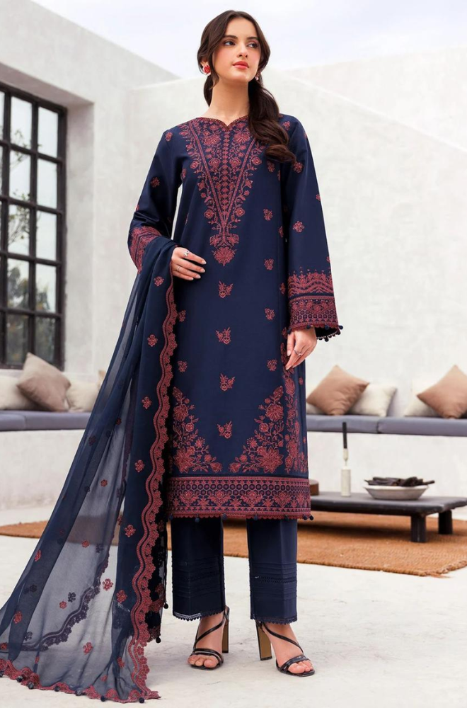Farasha - 3PC Embroidered Suit- BFB0287