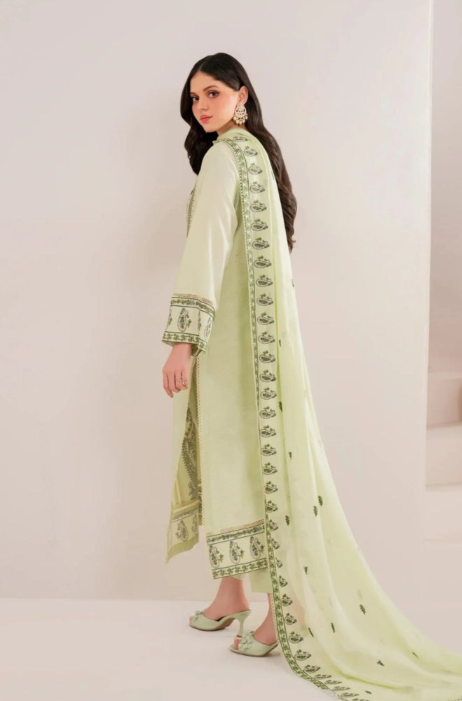 Motifz - 3PC Dhanak Embroidered Shirt With Embroidered Dhanak Dupatta and Trouser - BFB0966