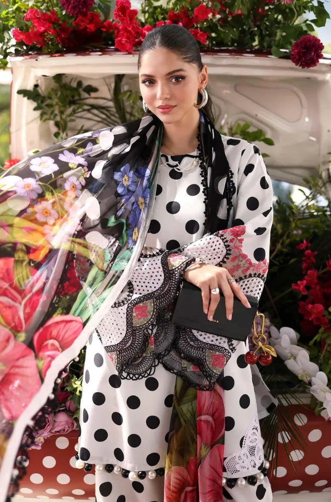 MARIA.B - 3PC Printed Lawn Suit With Lawn Printed Dupatta and Trouser - BFB0975