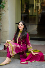 Omal by Komal - 3PC Lawn Embroidered Suit - BFB0060
