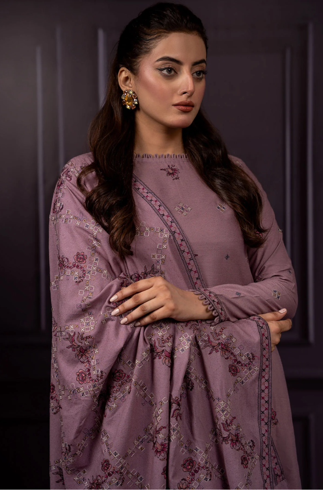 Azure - Winter 3PC Dhanak Embroidered Suit - BFB0426