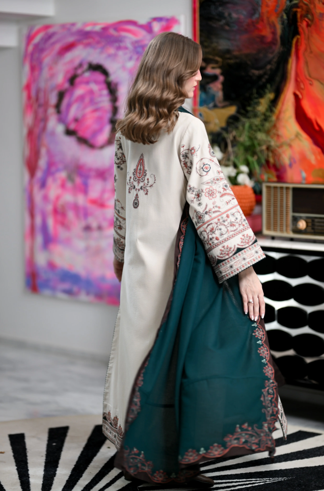 ZAIB - 3PC Dhanak Embroidered Shirt with Dhanak Embroidered Dupatta and Trouser - BFB01164