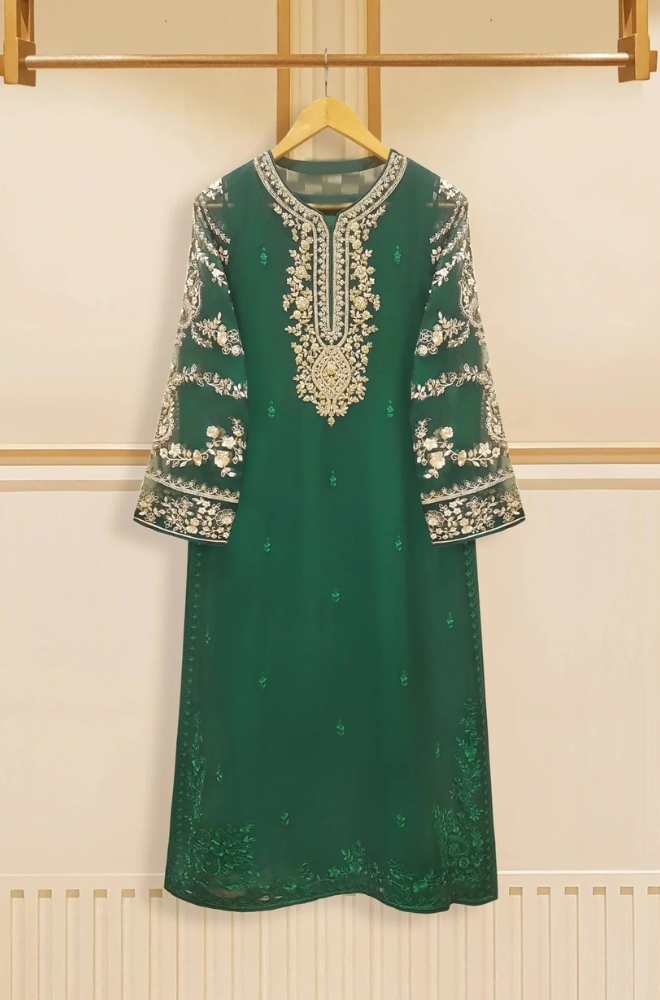 ARSHEEN - 3PC Hand Embroidered Suit With Embellished Pearls - BFB0406