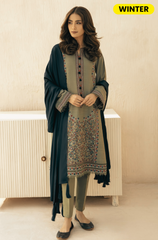 Jazmin - Winter 3PC Khaddar Embroidered Suit - BFB0093