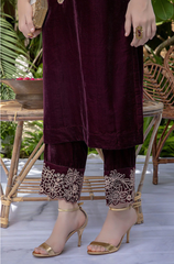 Jazmin - Winter 2PC Velvet Embroidered Suit - BFB0542