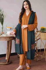 Asling- 3PC Dhanak Embroidered Shirt - BFFC129