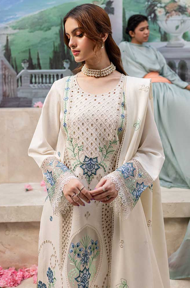 QalamKar - 3PC Lawn ChickenKari Embroidered Suit- BFB0292