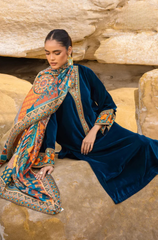 Bareeze -Winter 3PC Velvet Embroidered Suit - BFB0561