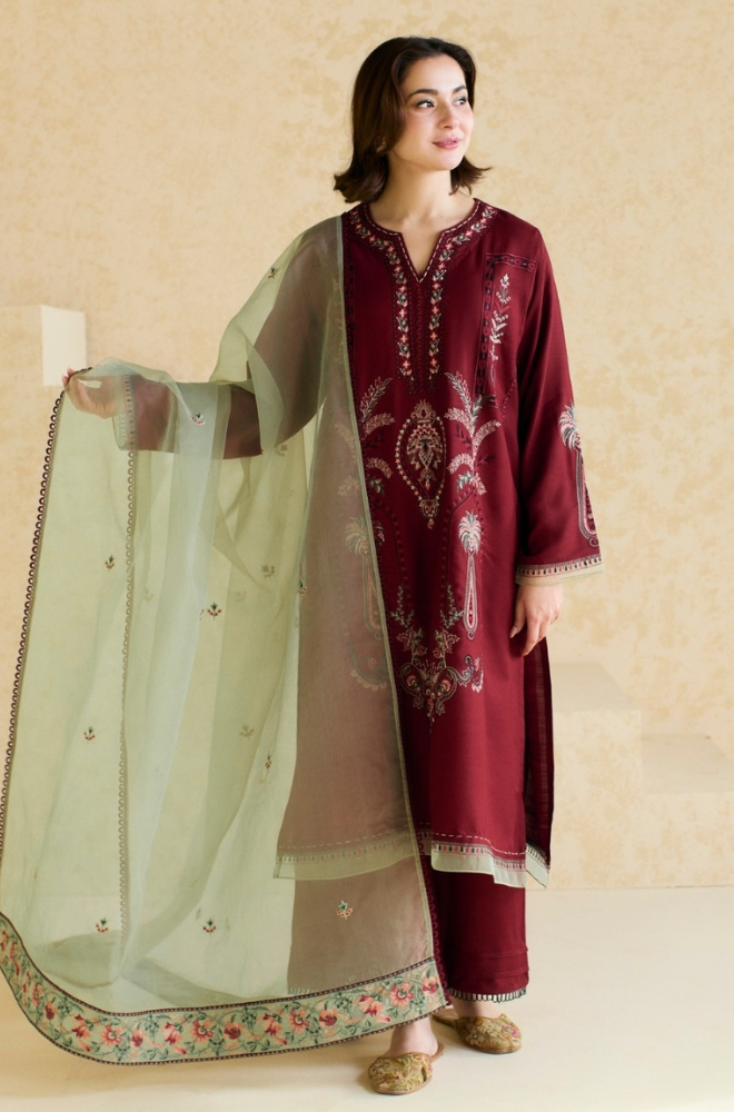 Mishkaa - 3PC Lawn Embroidered Suit - BFU0130