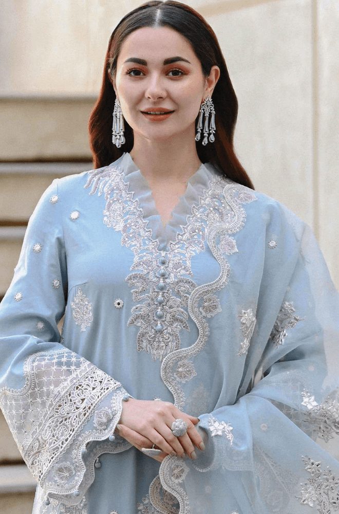 3PC Lawn Embroidered Suit - BFU0111 - luxury | BlueFery