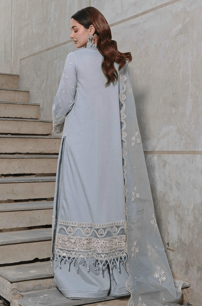 3PC Lawn Embroidered Suit - BFU0111 - luxury | BlueFery