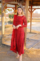 3PC Organza Embroidered Suit - BFB0105 - | BlueFery