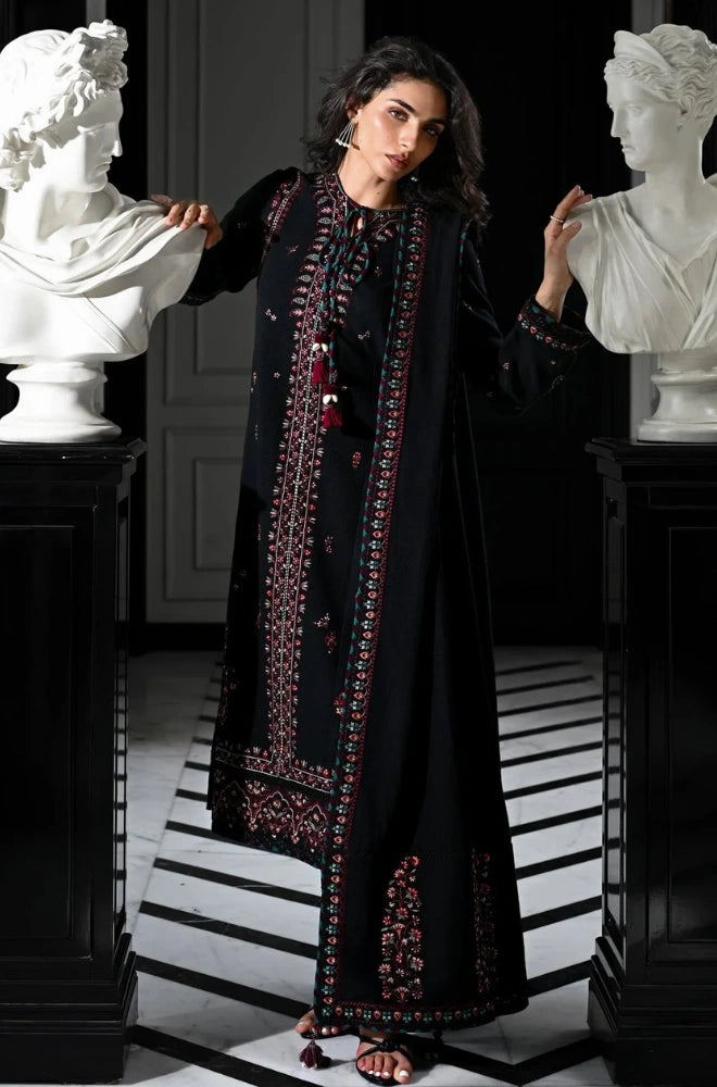 Zaib - 3PC Dhanak Embroidered Shirt With Dhanak Embroidered Dupatta and trouser - BFB01051