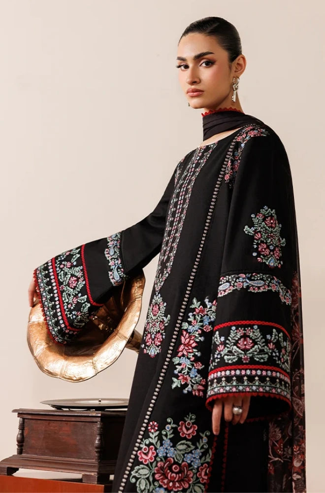 Azzal - 3PC Dhanak Embroidered Shirt With Chiffon Printed Dupatta and Trouser - BFB01052