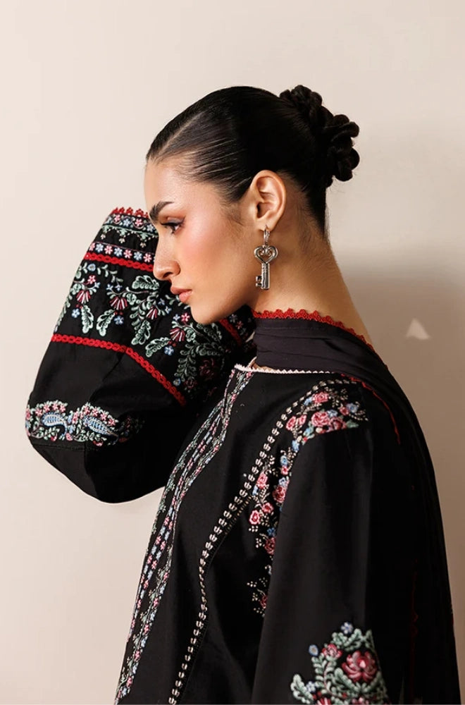 Azzal - 3PC Dhanak Embroidered Shirt With Chiffon Printed Dupatta and Trouser - BFB01052