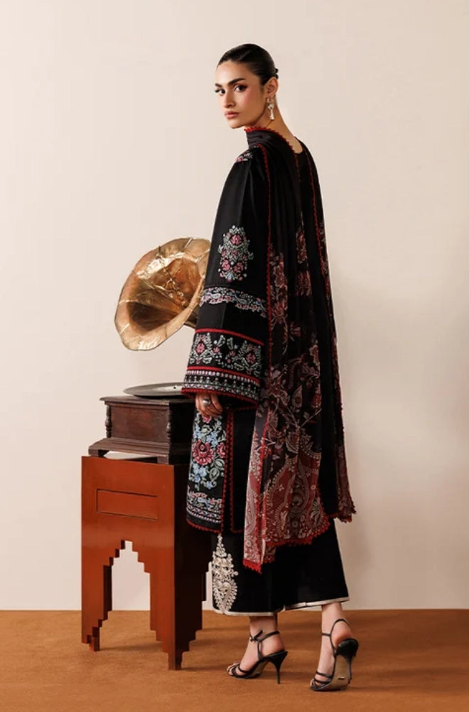 Azzal - 3PC Dhanak Embroidered Shirt With Chiffon Printed Dupatta and Trouser - BFB01052