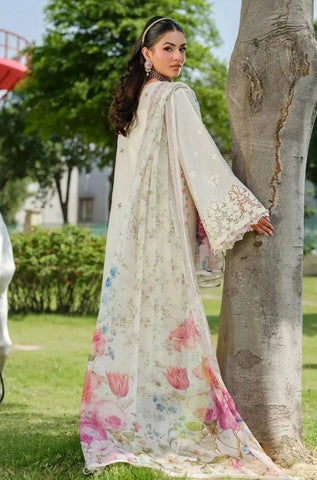 ELAF - 3PC Summer Lawn Embroidered Shirt with Chiffon Printed Dupatta and Trouser - BFB0792