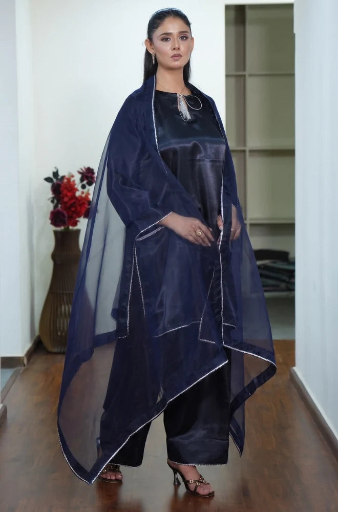 Faveza Orlessa raw silk suit for wedding with Farshi shalwar