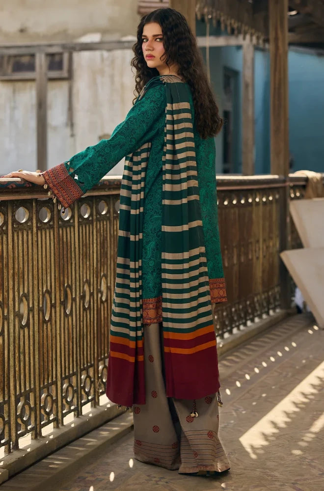 Charizma - 3PC Karandi Printed Shirt With Karandi Printed Dupatta and Trouser - BFB0944