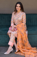 Aiman Minal - 3PC Shamoz Silk Print Suit - BFB0100