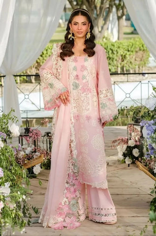 ELAF - 3PC Summer Lawn Embroidered Shirt with Organza Embroidered Dupatta and Trouser - BFB0793