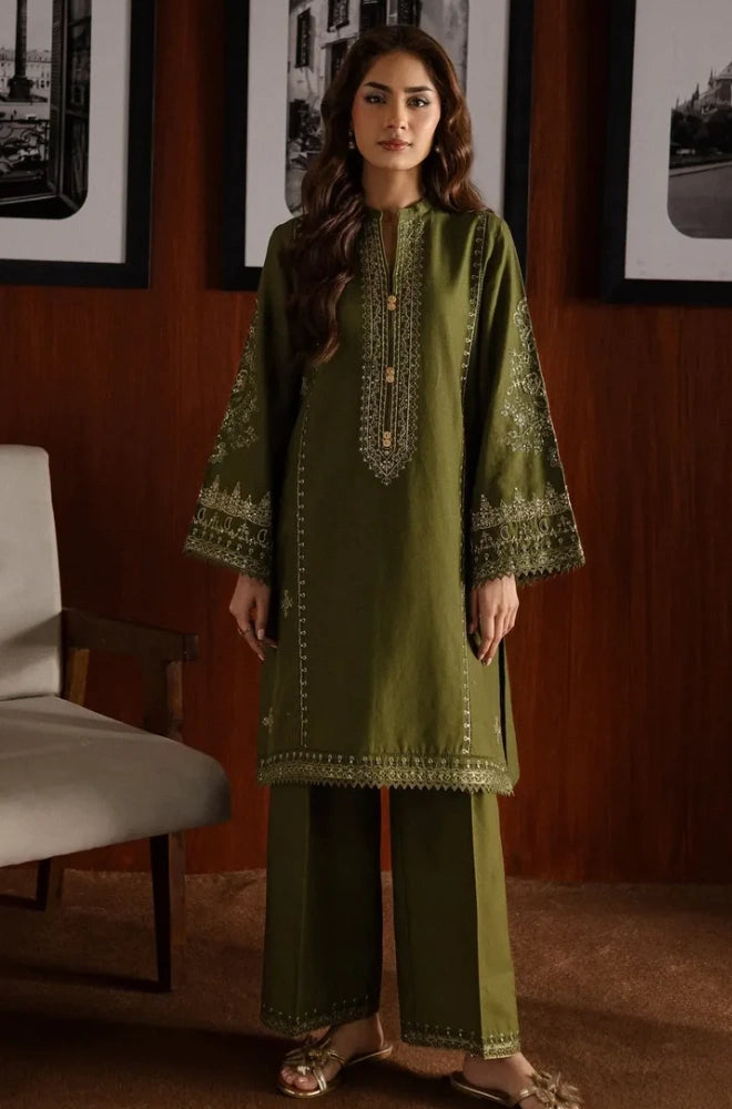 Batik - 2PC Dhanak Embroidered Shirt With Trouser - BFB01079