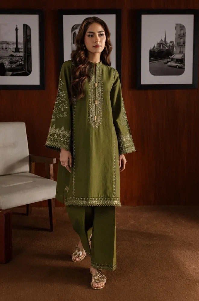 Batik - 2PC Dhanak Embroidered Shirt With Trouser - BFB01079