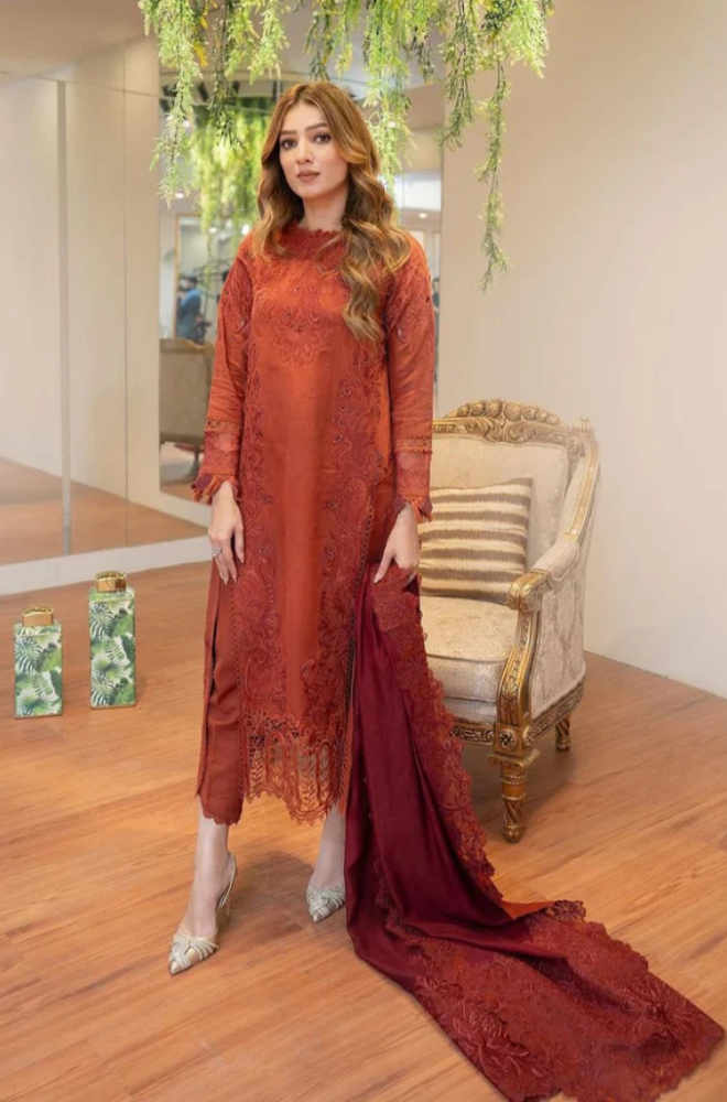 Maria B - 3 Piece - Lawn Embroidered Dress - BF0009