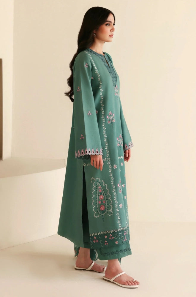 Republic - 3PC Dhanak Embroidered Shirt With Dhanak Embroidered Dupatta and Trouser - BFB01078