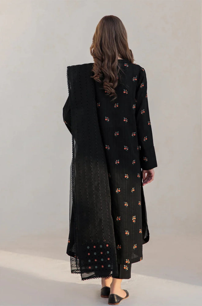 Jazmin - 3PC Dhanak Embroidered Shirt With Organza Embroidered Dupatta and Trouser - BFB0907