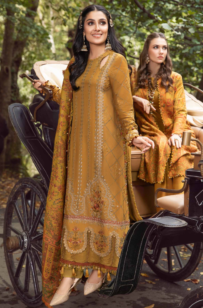 MARIA.B. - Winter 3PC Dhanak Embroidered Suit - BFB0439