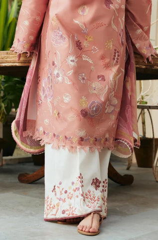 COCO BY ZARA SHAHJAHAN -3PC Lawn Embroidered Shirt with Chiffon Printed Dupatta and Trouser - BFU0020