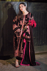 Boraque -Winter 3PC Velvet Embroidered Suit - BFB0560