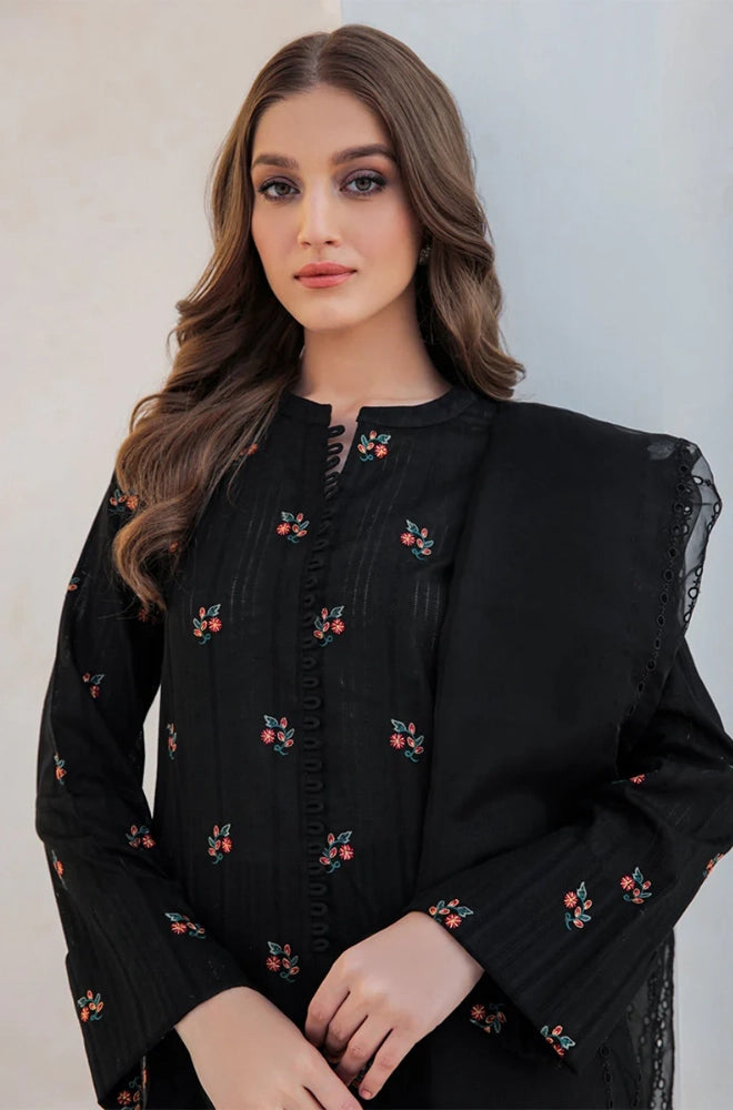 Jazmin - 3PC Dhanak Embroidered Shirt With Organza Embroidered Dupatta and Trouser - BFB0907