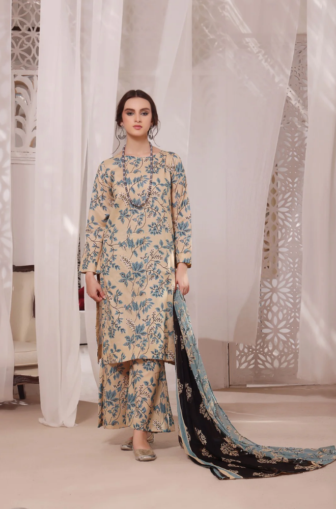 Sapphire - 3PC Shamoz Silk Print Suit - BFB0101