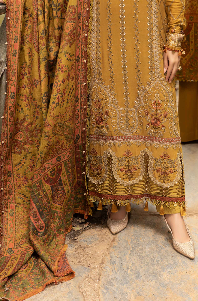 MARIA.B. - Winter 3PC Dhanak Embroidered Suit - BFB0439