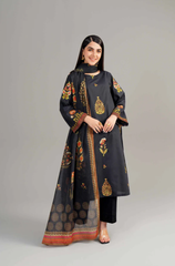 NishatLinen - 3PC Dhanak Embroidered Suit - BFB0151