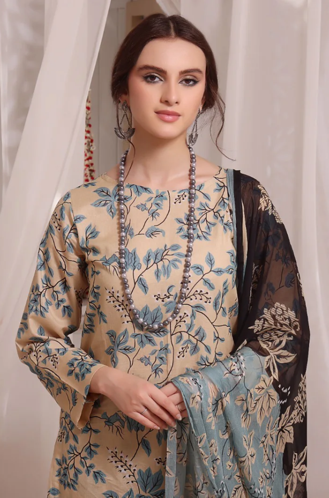 Sapphire - 3PC Shamoz Silk Print Suit - BFB0101