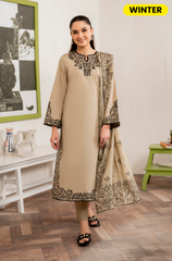 Garnet - Winter 3PC Dhanak Embroidered Suit - BFB0150