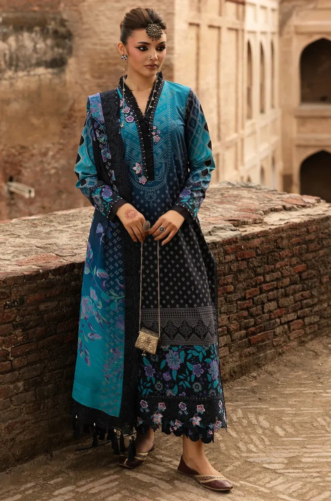 Charizma - 3PC Printed Lawn Suit With Lawn Printed Dupatta and Trouser - BFB0974